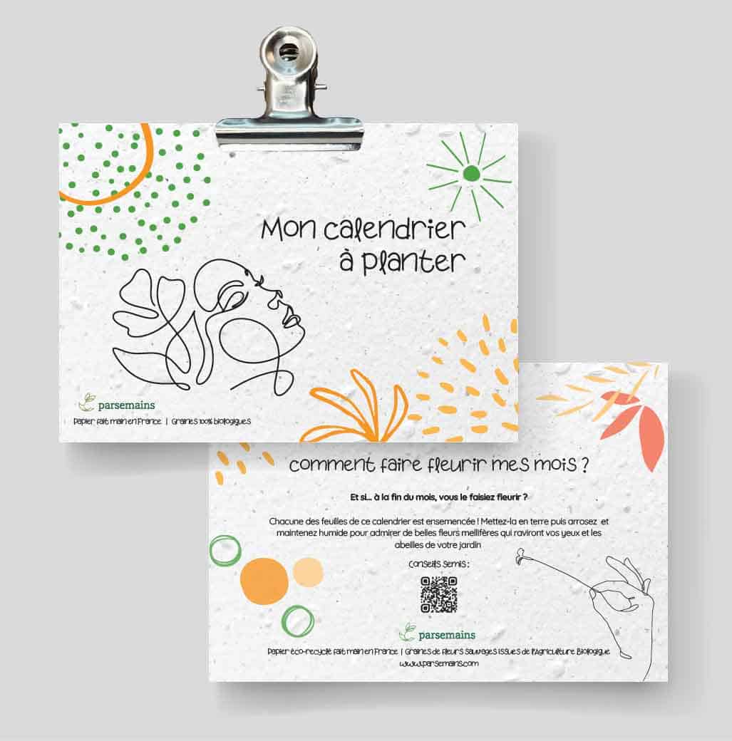 Calendrier à planter - Féminature - recto-verso