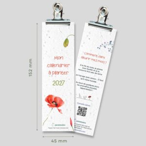 Calendrier ensemencé marque-pages fleuri - couverture