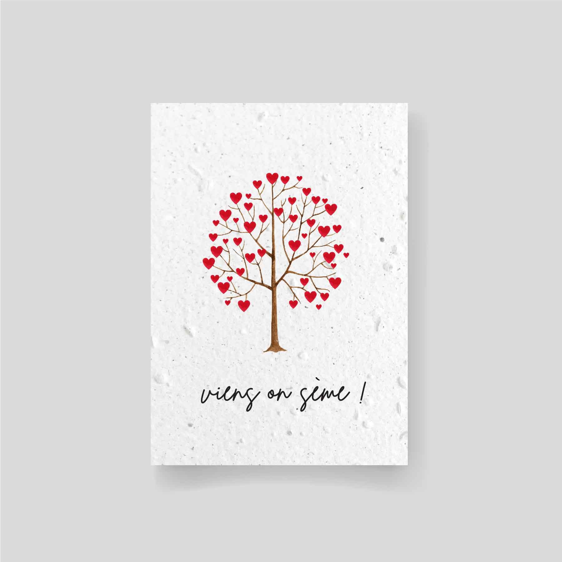 Planting card - "Viens on sème!" recto