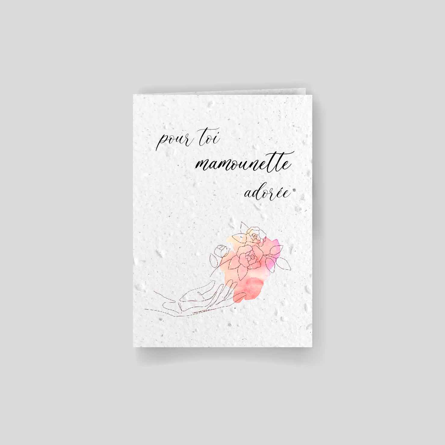 Carte à planter - Fête des Mères - "Mamounette" recto