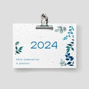Pflanzkalender 2024 - Blaue Blumen - Vorderseite