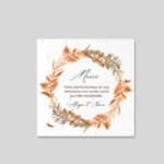 Carte de remerciement ensemencée mariage- Automne