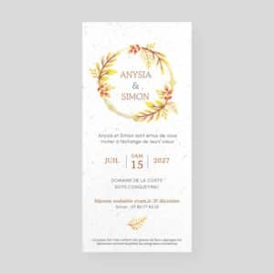 Invitaciones de boda con semillas - Verano - Anverso