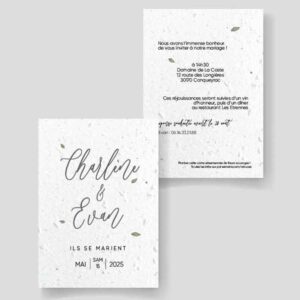 Faire-part mariage ensemencé - Intertwined with love