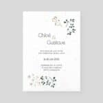 Faire-part mariage ensemencé - Fleurs de tendresse - recto