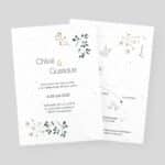 Faire-part mariage ensemencé - Fleurs de tendresse - recto-verso