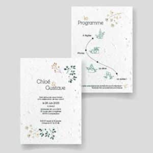 Faire-part mariage ensemencé - Fleurs de tendresse