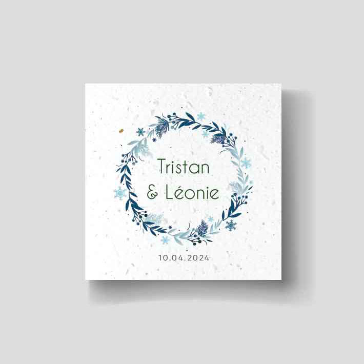 Faire-part mariage ensemencé - Hiver recto