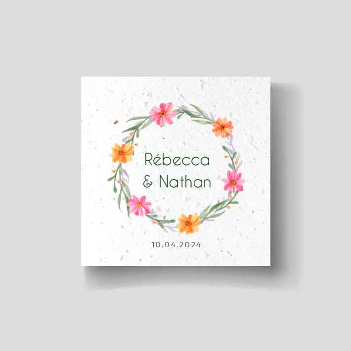 Faire-part mariage ensemencé - Printemps_recto