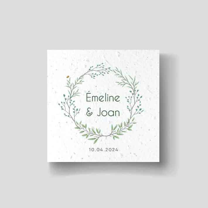 Faire-part Papier ensemencé Marie - à partir de 2,28€ l'unité