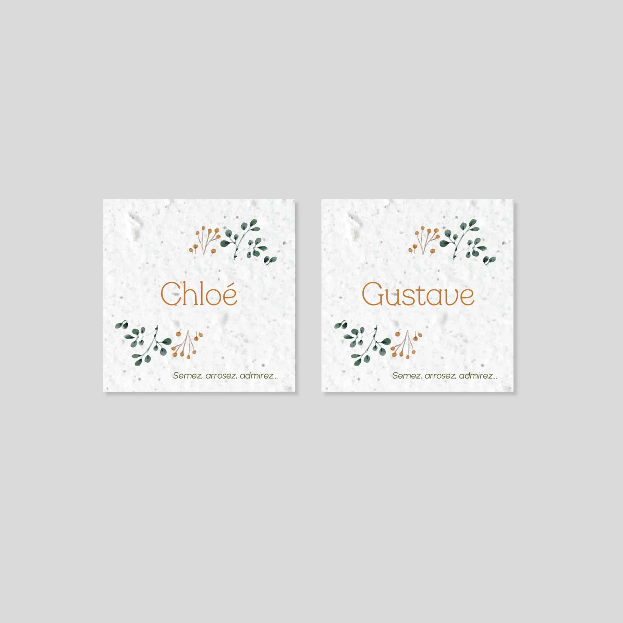 Tarjeta de mesa ecológica - Fleurs de tendresse
