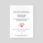Faire-part mariage ensemencé - "Histoire de Coquelicot" -verso
