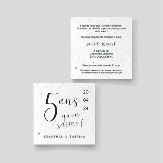 Invitations à planter anniversaire enfant