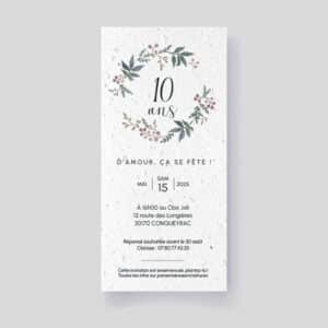 Invitación de cumpleaños con semillas - Aniversario de boda