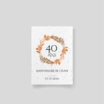 Invitación de cumpleaños con semillas - Anverso de corona otoñal