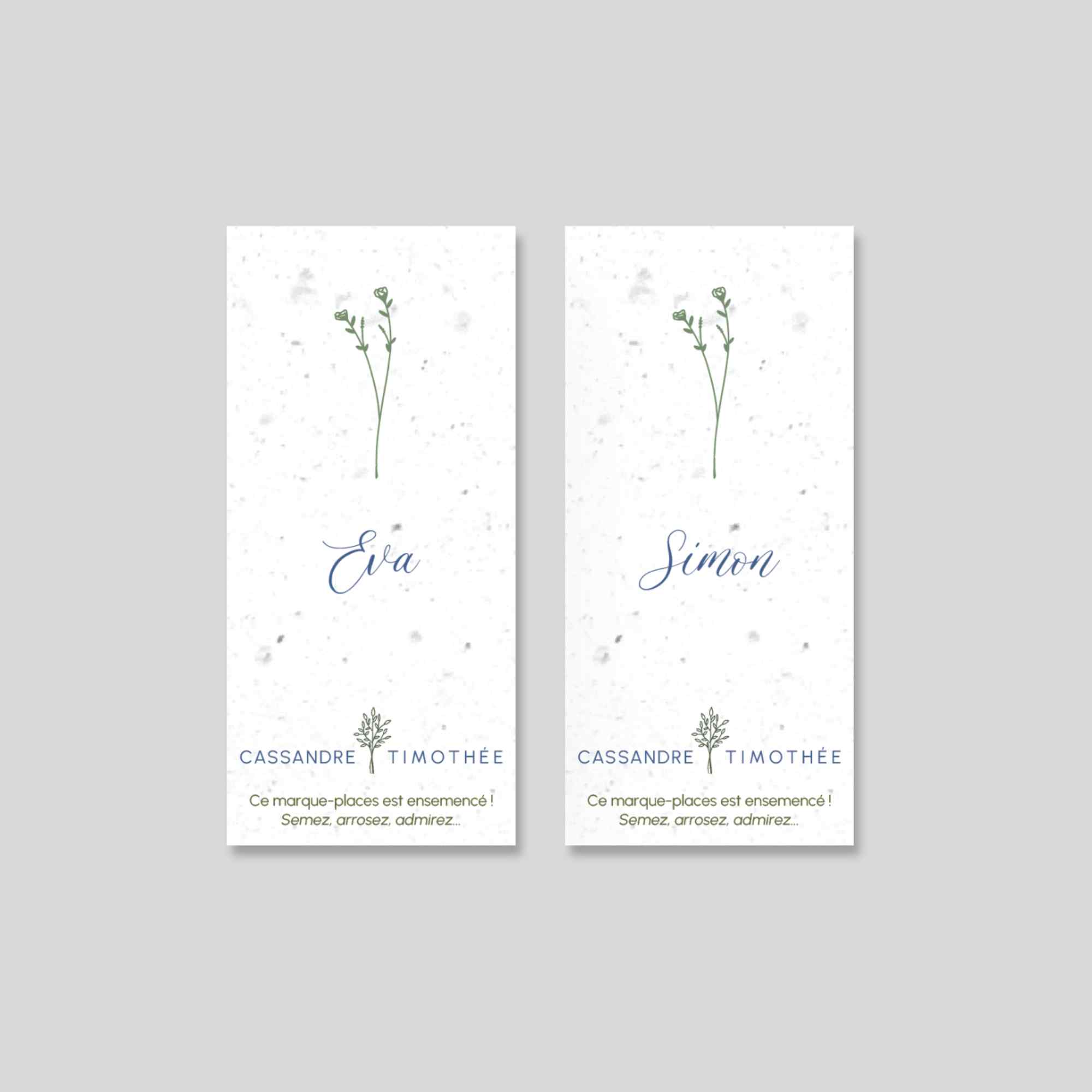 Marque-place de mariage à planter- Touche moderne 1