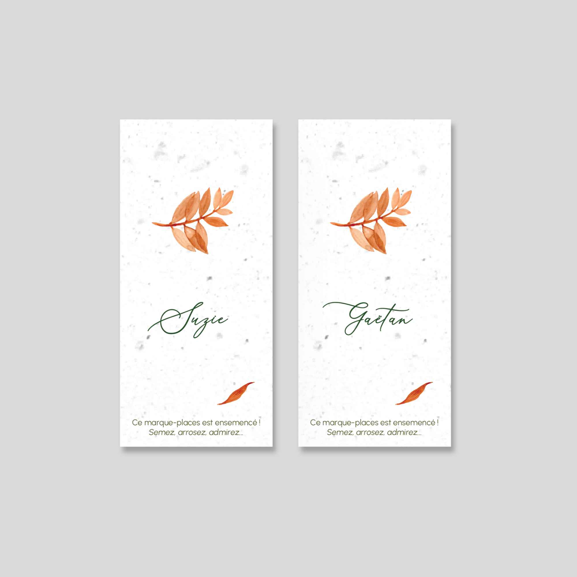 Marque-place de mariage ensemencé - Automne 1