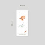 Marque-place de mariage ensemencé - Automne 3 Marque-place de mariage ensemencé - Automne - dimensions