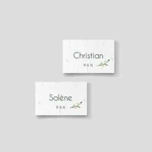 Marque-place mariage ensemencé - Printemps