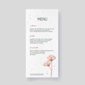 Menu de mariage ensemencé - Histoire de Coquelicot