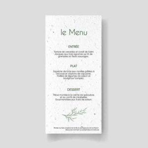 Menu de mariage à planter - Douceur Nature