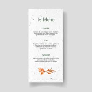 Wedding menu to plant - Autumn