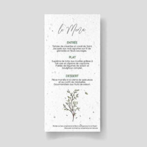 Menu mariage ensemencé - Entrelacs d'amour