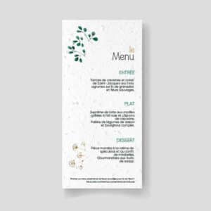 Wedding menu to plant - Fleurs de Tendresse