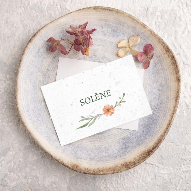 Seeded wedding place card - Spring - presentation