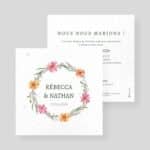 Wedding announcement card - Printemps recto-verso