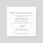 Wedding announcement card - Printemps-verso