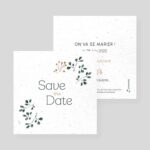 Save-the-date ensemencé - Fleurs de tendresse - recto-verso