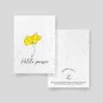 Carte à planter - Carte à souhaiter - Petite pensée