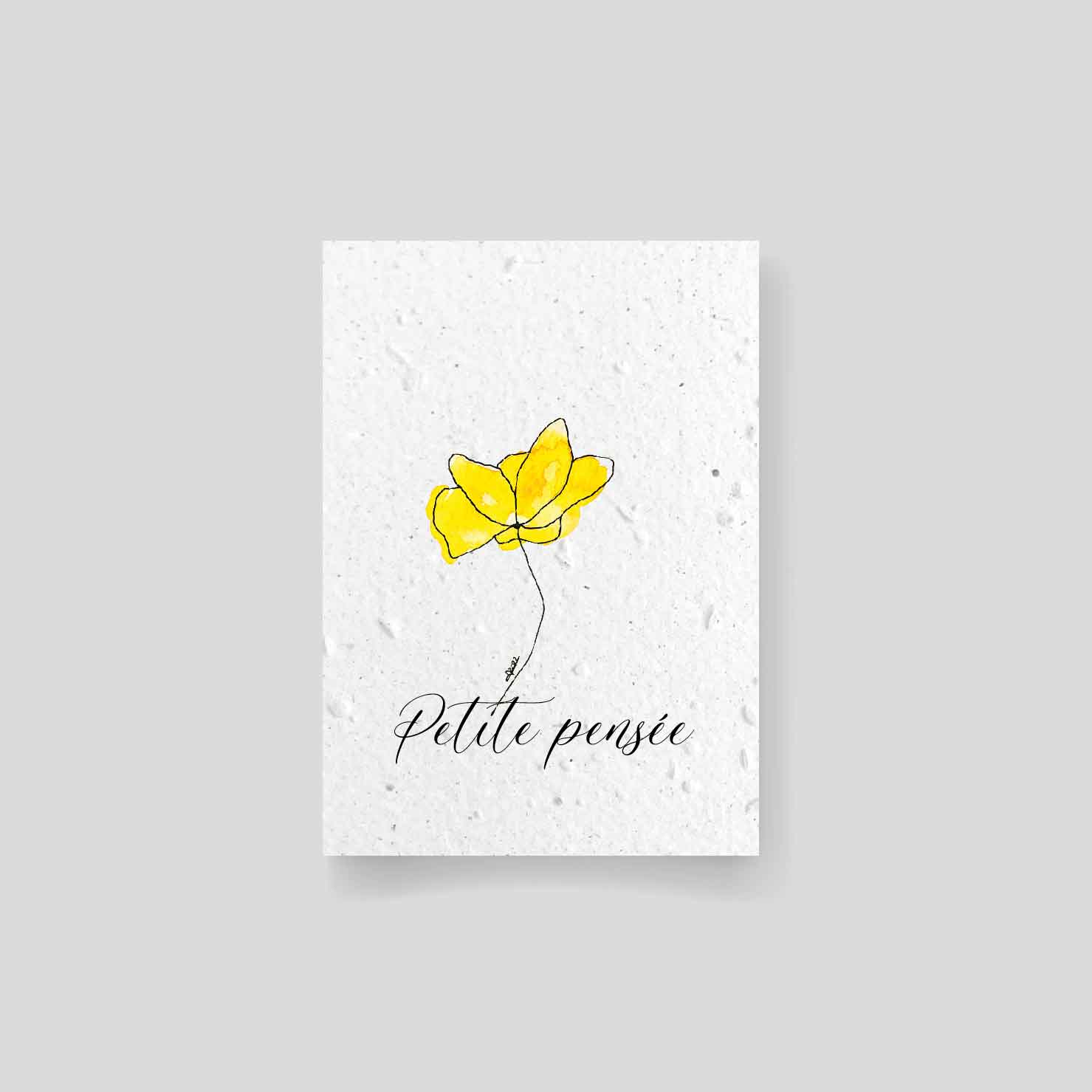 Planting card - "Petite pensée" greeting card recto