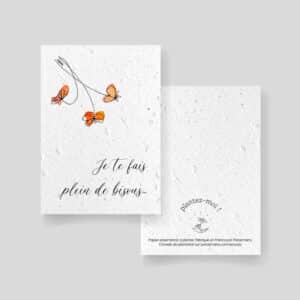 Carte à planter - Carte à souhaiter - Plein de bisous