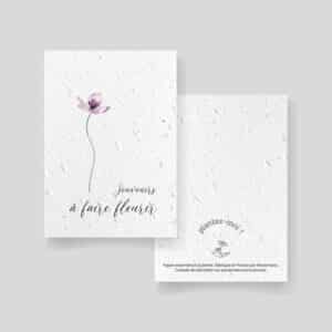 Planting card - Tribute - "Souvenir à fleurir" (Remembrance in bloom)