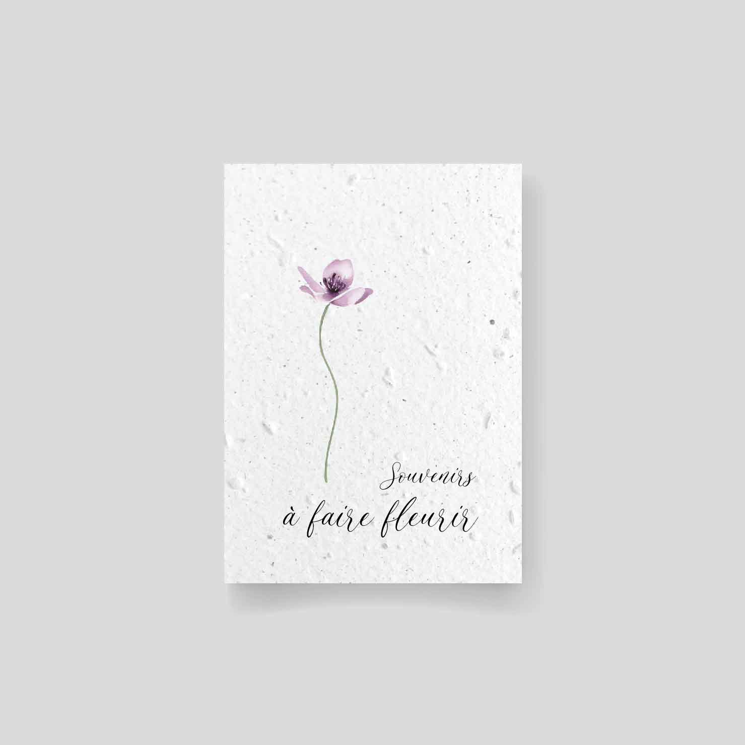 Planting card - Tribute - "Souvenir à fleurir" recto