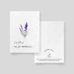 Carte à planter - Carte de deuil bruyère - "Ces fleurs en sa mémoire"