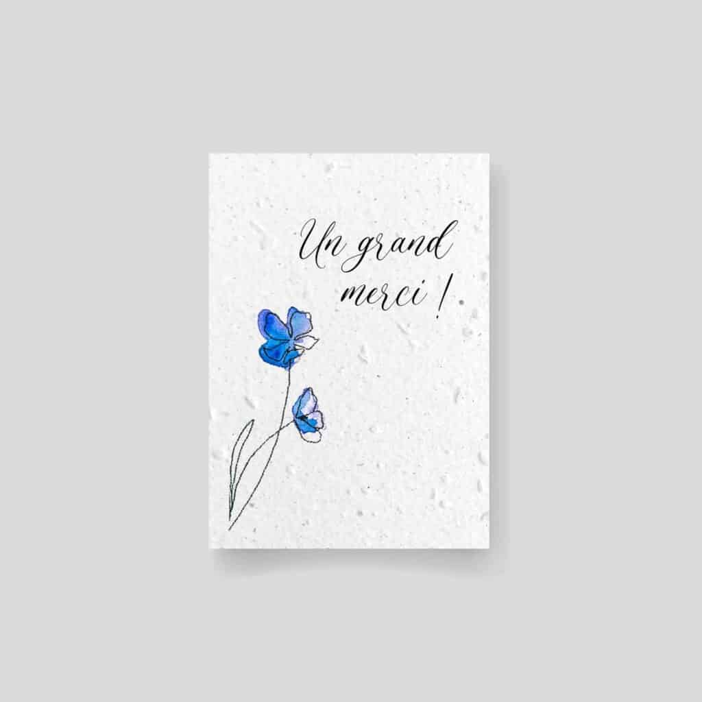 Planting card - Thank you card "Un grand merci" recto