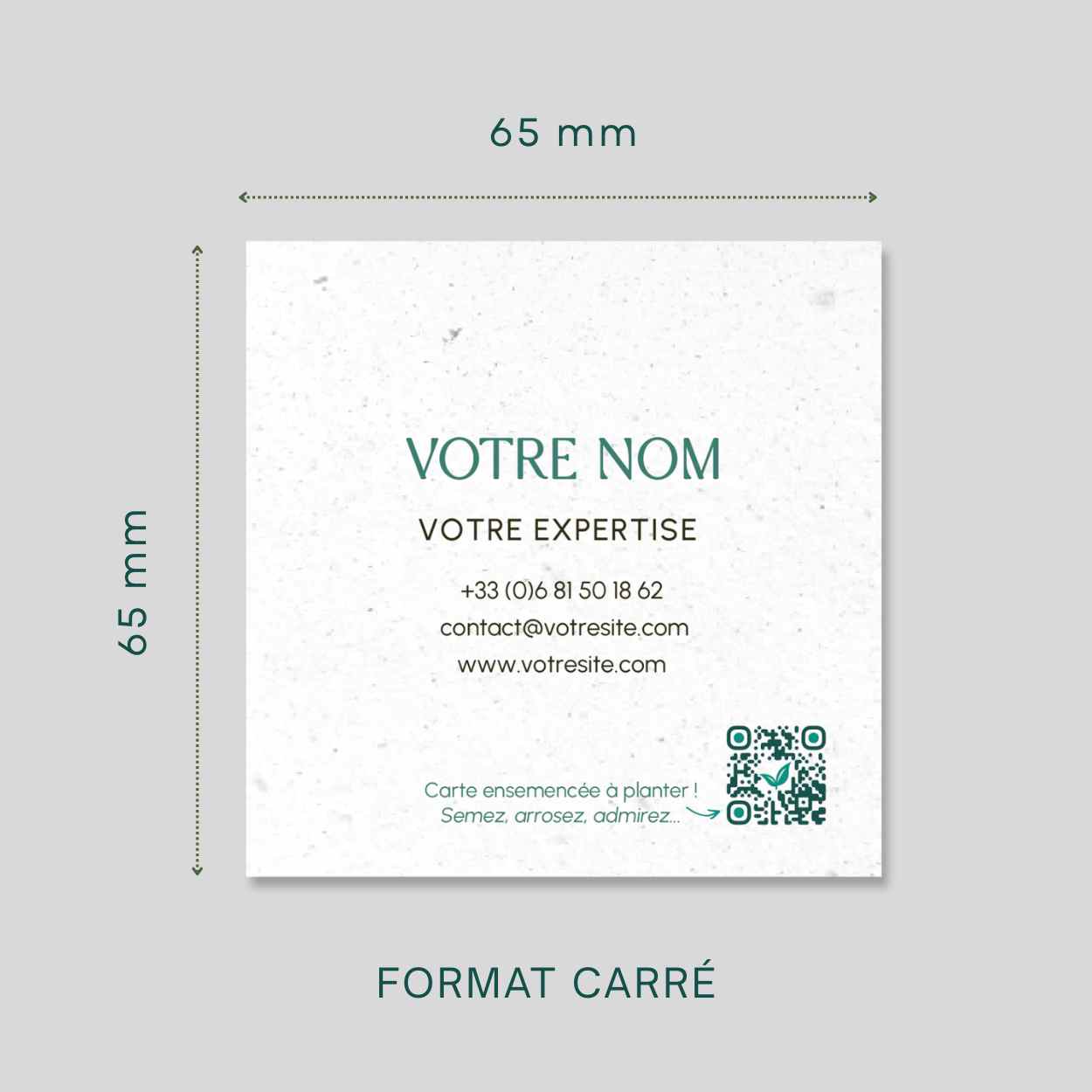 Carte de visite ensemencée - carrée