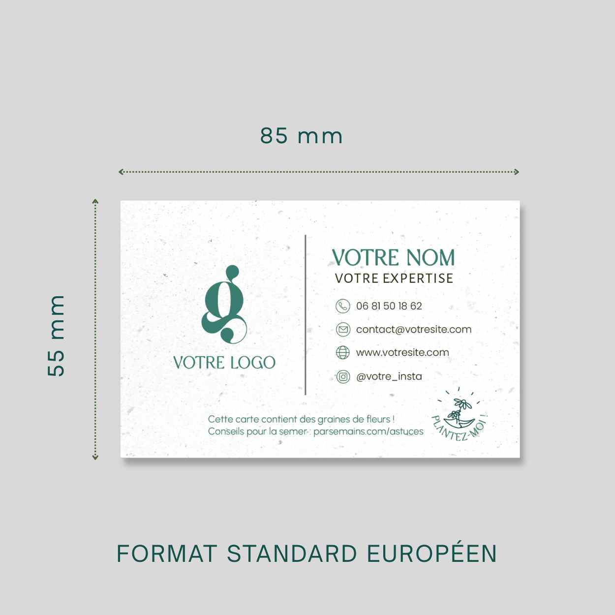 Carte de visite ensemencée - rectangle