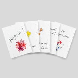 Cartes à planter - "Fleurs du bonheur"- Assortiment de 5 cartes