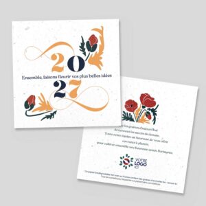 Cartes de vœux ensemencées entreprise - recto-verso