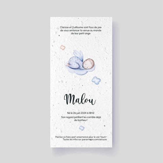 Birth announcement card to plant - Malou