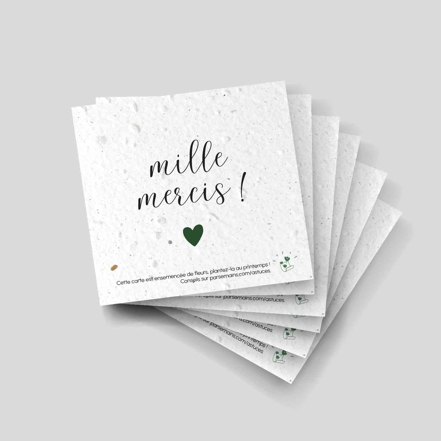 Carte à planter - Remerciement de condoléances - Fleur de gratitude - lot  de 10 cartes - Parsemains