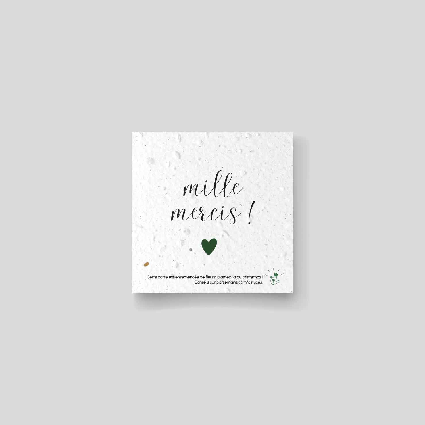 Planting card - Square thank you card - "Minimalistic" recto