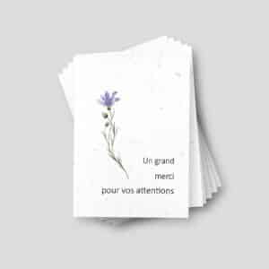 Carte à planter - Remerciement de condoléances - Fleur de gratitude - lot de 10 cartes