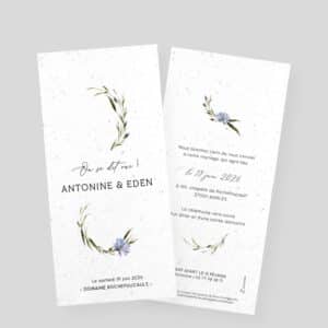 Wedding announcement card - Harmonie champêtre - recto-verso