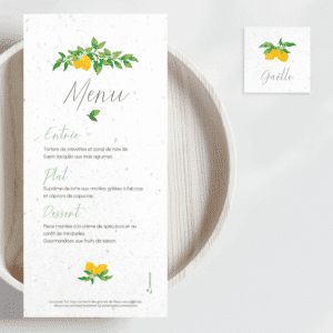 Marcador de boda 3 Marque-place de mariage à planter - "Passion Citron" - situation