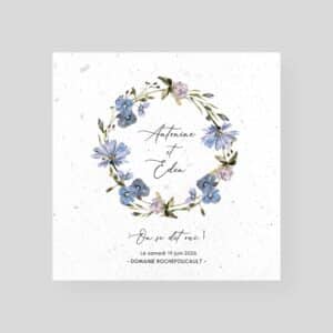 Eco-recycled seeded wedding invitations - Harmonie Champêtre - recto